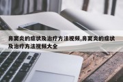 鼻窦炎的症状及治疗方法视频,鼻窦炎的症状及治疗方法视频大全