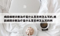 病因病理诊断治疗是什么意思啊怎么写的,病因病理诊断治疗是什么意思啊怎么写的啊